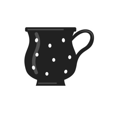 Kahve ve çay fincanı. Çizgi film tarzında çay saati sabıka vektör simgesi.