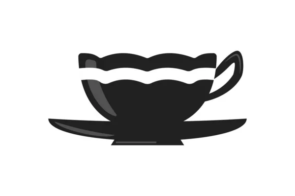 Кофе и чашка чая. Значок вектора кружки чая в стиле мультфильма . — стоковый вектор