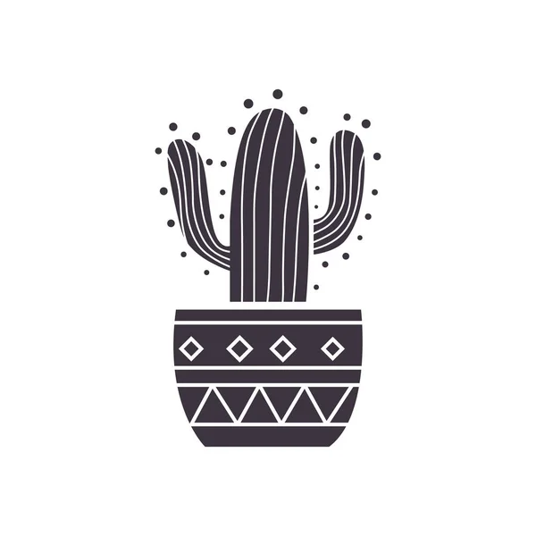Cactus mano dibujar icono en estilo de dibujos animados sobre fondo blanco . — Archivo Imágenes Vectoriales