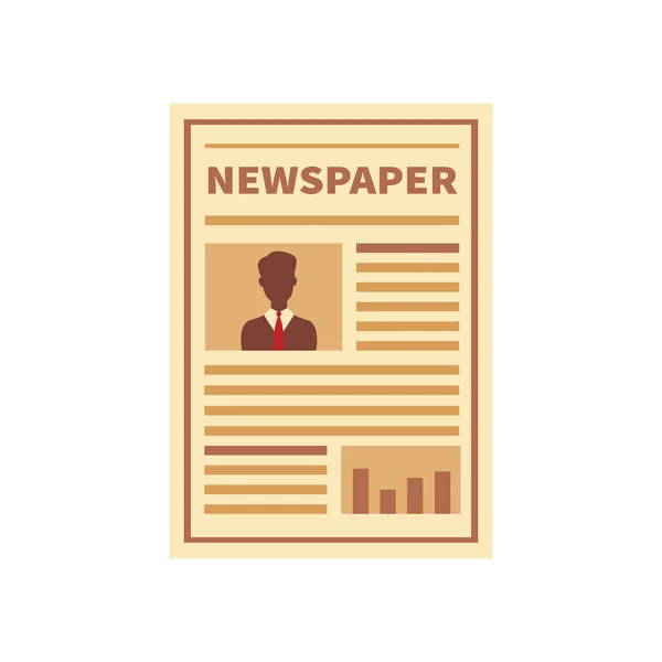 Newspaper vector icon in cartoon style. Newspapers with type and picture mock up isolated on white background. — Stock Vector