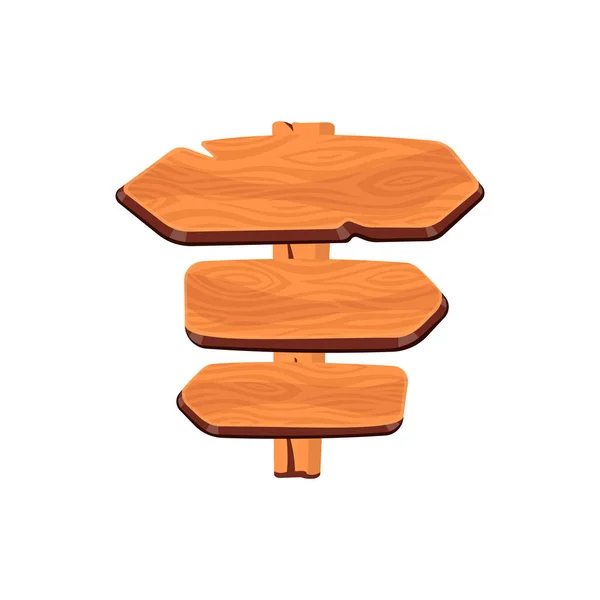 Διανυσματική σανίδα ξύλου. Εικονογράφηση ξύλινων banner, Signpost, Signboard. — Διανυσματικό Αρχείο