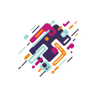 soyut renkli formlar ve çizgi vektörü izole elementler.