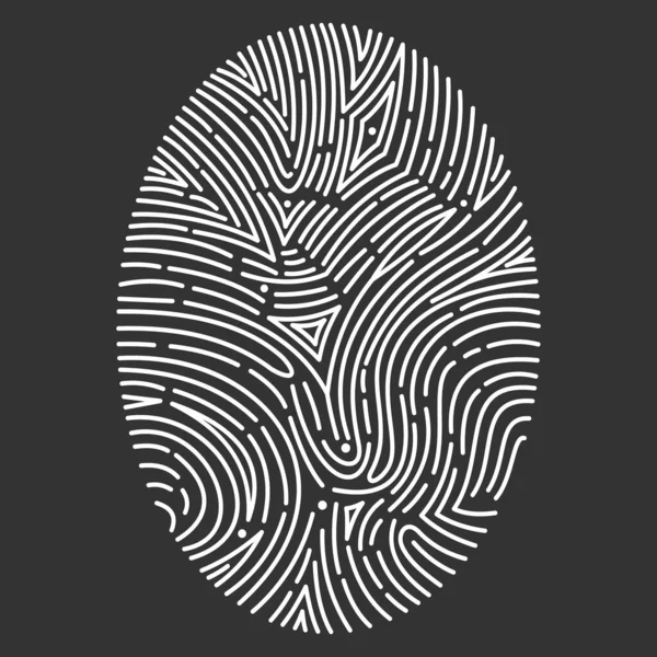 Vektor-Fingerabdruckscanner Symbole. Handgezeichnete biometrische Fingerabdrücke gesetzt. id Illustration. — Stockvektor