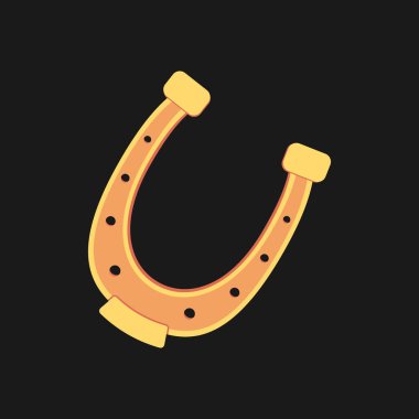 Altın at nalı vektör koleksiyonu düz stil. Şanslı Aziz Patrick Günü sembolü.