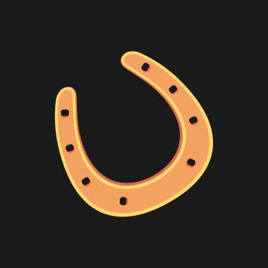 Altın at nalı vektör koleksiyonu düz stil. Şanslı Aziz Patrick Günü sembolü.