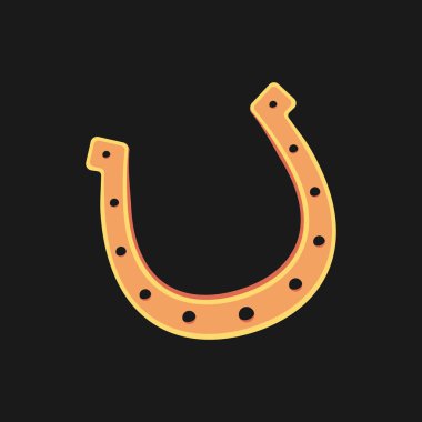 Altın at nalı vektör koleksiyonu düz stil. Şanslı Aziz Patrick Günü sembolü.