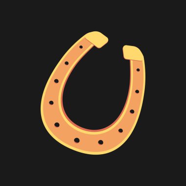 Altın at nalı vektör koleksiyonu düz stil. Şanslı Aziz Patrick Günü sembolü.