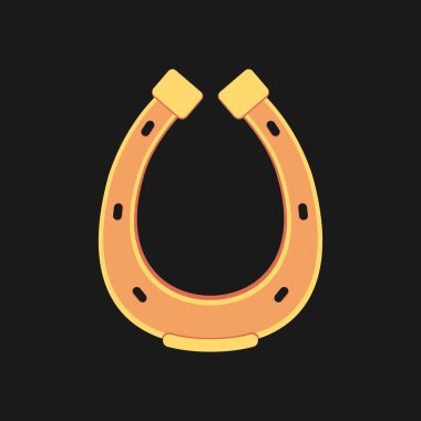 Altın at nalı vektör koleksiyonu düz stil. Şanslı Aziz Patrick Günü sembolü.