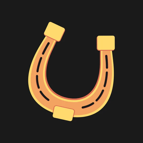 Golden horseshoes vector collection in flat style. lucky St. Patricks day symbol. — стоковий вектор