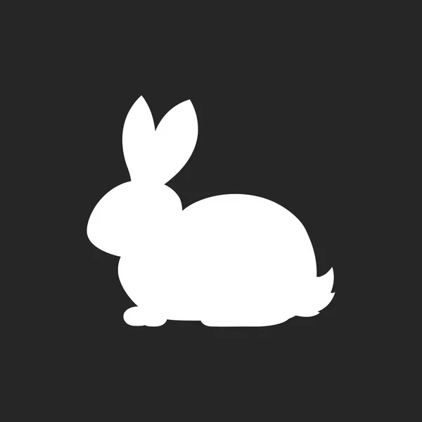 Bunny pet silhouette. Hare vector cute rabbit in cartoon style. — Stock Vector