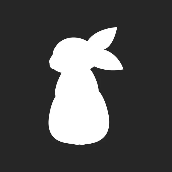 バニーペットのシルエット。ウサギベクトルかわいいウサギで漫画スタイル. — ストックベクタ