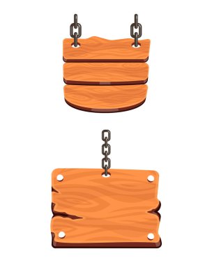 Tahta taşıyıcı. Tahta pankartlar, işaret direkleri, panolar ve tahta tahtalar. İletiler için farklı desenli reklam panoları.