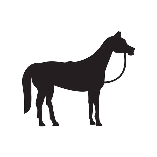 Cute horse standing silhouette vector illustration. — Stock Vector