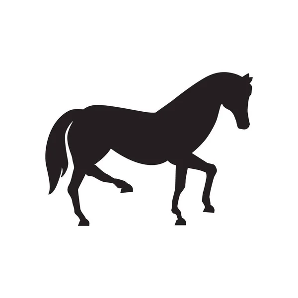 Schattig paard staande silhouet vector illustratie. — Stockvector