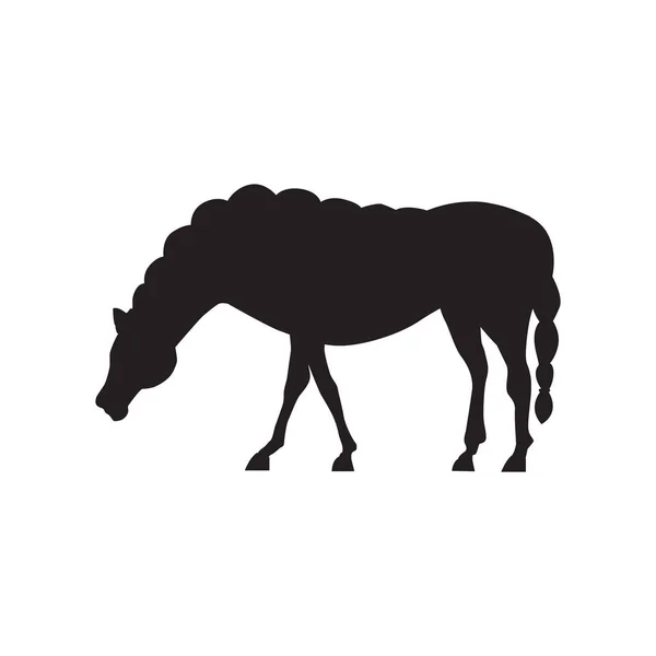 Schattig paard staande silhouet vector illustratie. — Stockvector