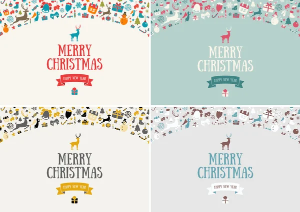 Merry Christmas decoration and card design. Happy New Year — ストックベクタ