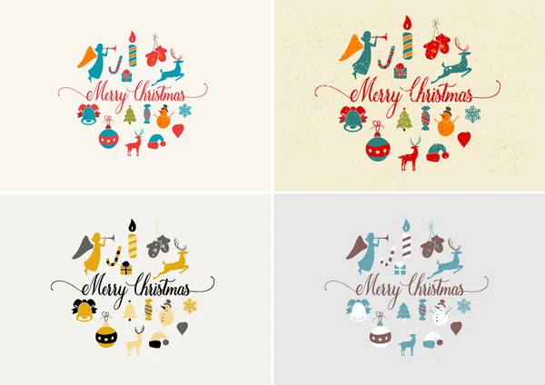 Feliz Natal decoração e design de cartão. Feliz Ano Novo — Vetor de Stock