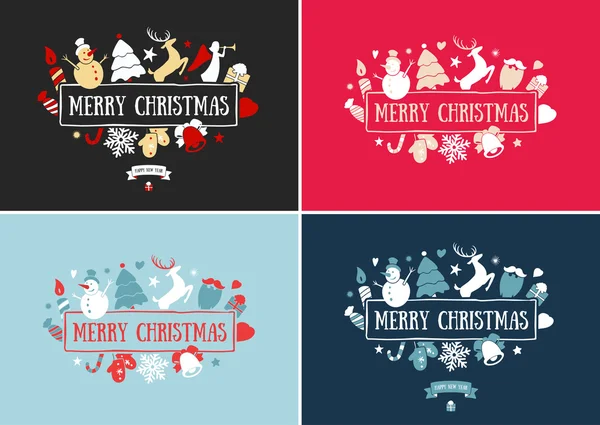 Feliz Natal decoração e design de cartão. Feliz Ano Novo — Vetor de Stock