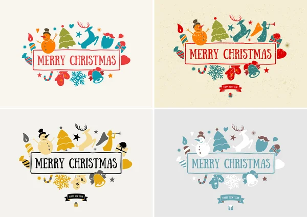 Merry Christmas decoration and card design. Happy New Year — Stockový vektor
