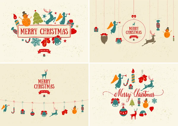 Merry Christmas decoration and card design. Happy New Year — Stockový vektor