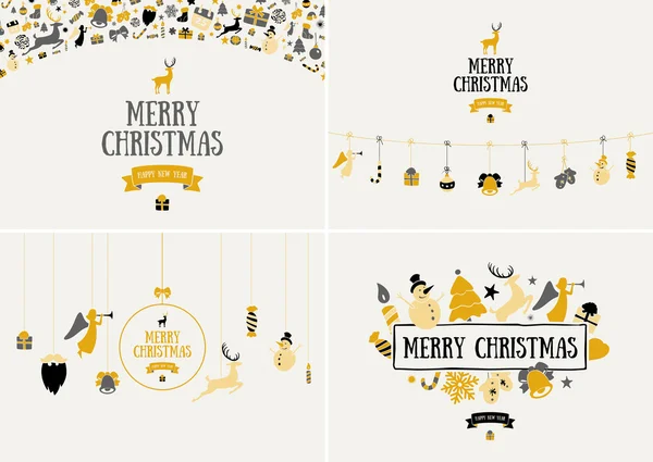 Merry Christmas decoration and card design. Happy New Year — Stockový vektor