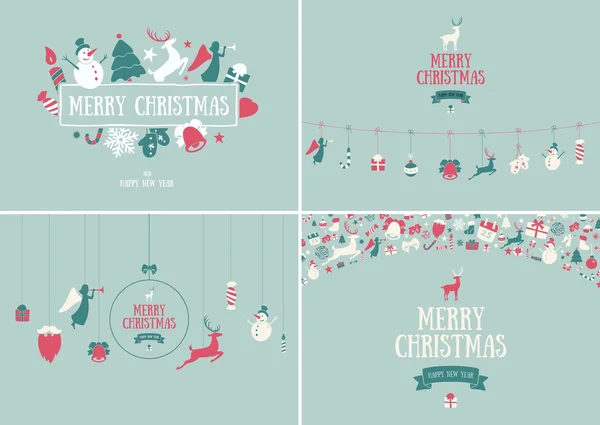 Frohe Weihnachten Dekoration und Kartendesign. frohes neues Jahr — Stockvektor