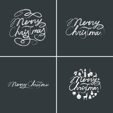 Neşeli Noel yazı tipografi. El yazısı metin tasarım