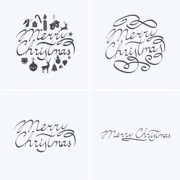 Frohe Weihnachten Schriftzug Typografie. Textgestaltung in Handschrift — Stockvektor