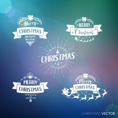 Merry Christmas lettering typography. Handwriting text design wi clipart
