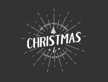 Neşeli Noel yazı tipografi. El yazısı metin kablosuz tasarım