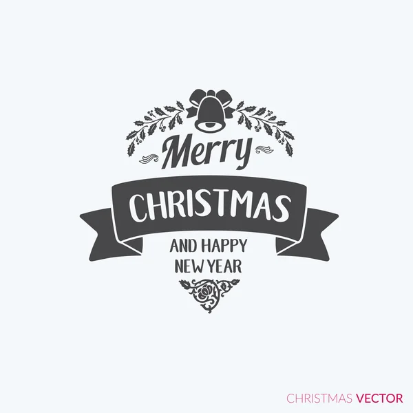 Feliz Navidad tipografía de letras. Texto manuscrito diseño wi — Vector de stock