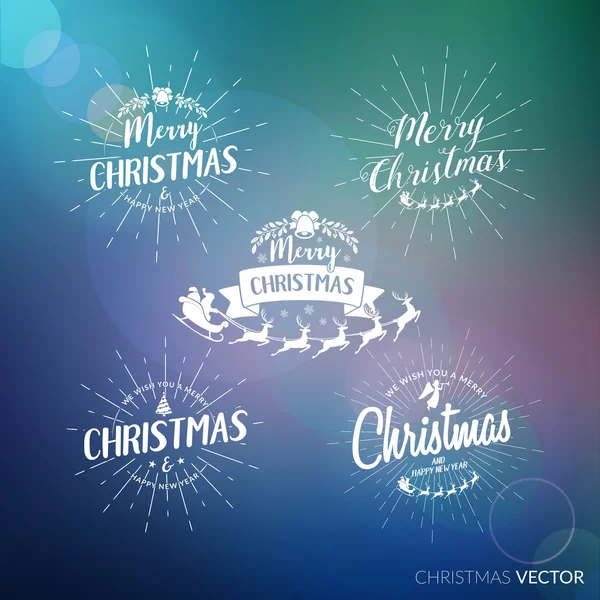 Merry Christmas lettering typography. Handwriting text design wi — Stock Vector