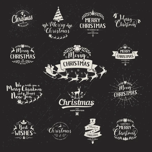 快乐圣诞刻字排版。手写文本设计无线 — 图库矢量图片