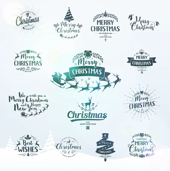 Joyeux Noël typographie lettrage. Écriture de texte design wi — Image vectorielle