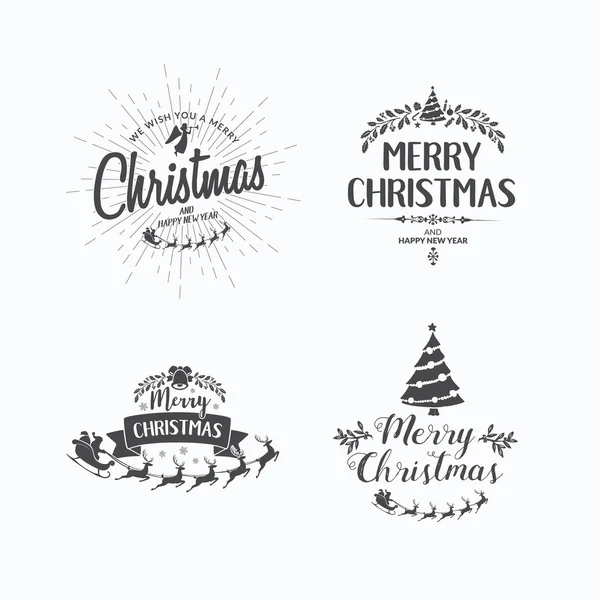 Feliz Navidad tipografía de letras. Texto manuscrito diseño wi — Vector de stock