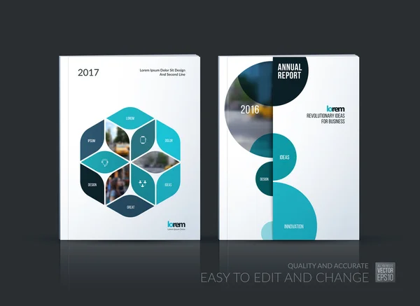 Збірка шаблонів брошур, річний звіт про дизайн обкладинки , — стоковий вектор