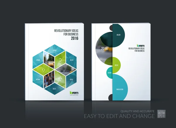 Collezione di brochure modello layout, relazione annuale di design di copertina, — Vettoriale Stock