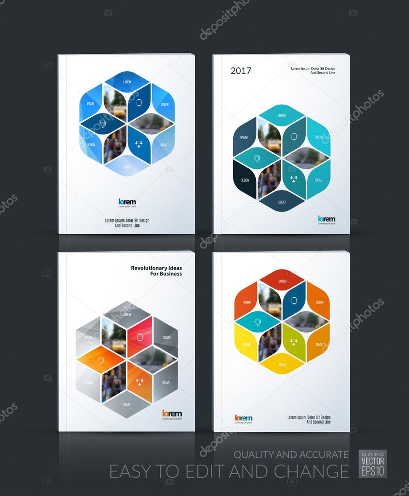 Brochure template layout collection, cover design annual report, Stock ...