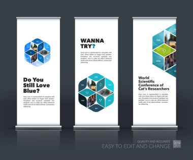 Vektör banner stand tasarımı ile rhombus, modern toplama kümesi r