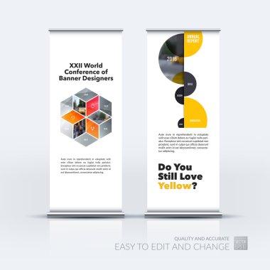 Vektör banner stand tasarımı ile rhombus, modern toplama kümesi r
