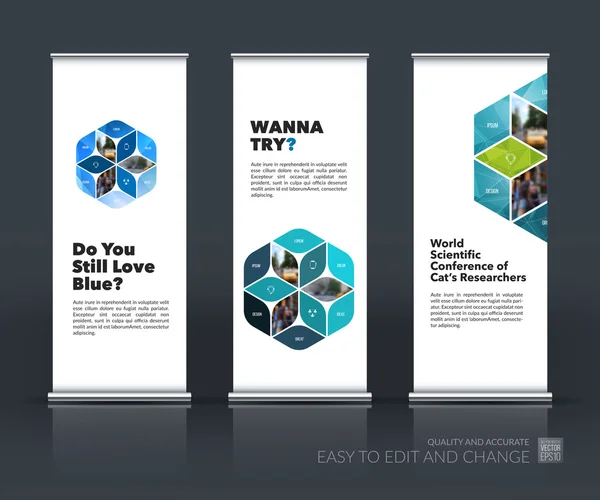 Vektör banner stand tasarımı ile rhombus, modern toplama kümesi r