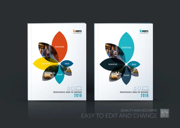 Collezione di brochure modello layout, relazione annuale di design di copertina, — Vettoriale Stock
