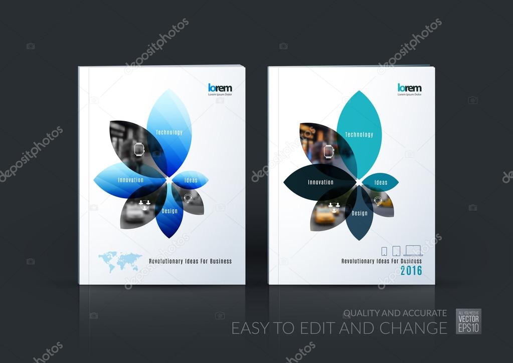 Brochure template layout collection, cover design annual report,