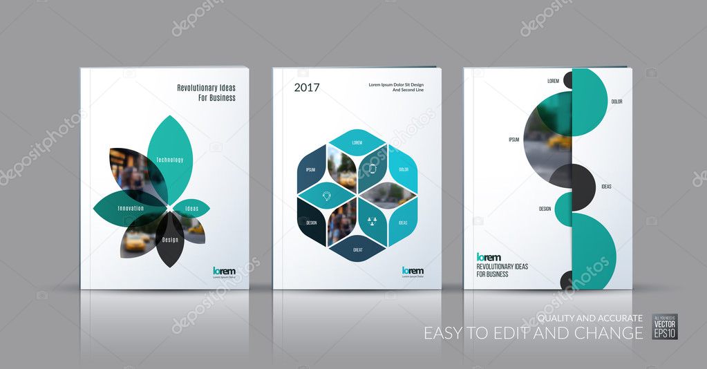 Brochure template layout collection, cover design annual report,