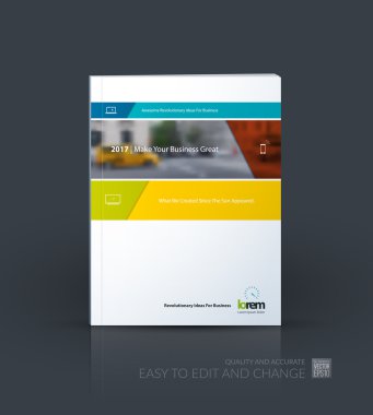 Broşür şablonu Düzen koleksiyon, kapak tasarım yıllık raporu,