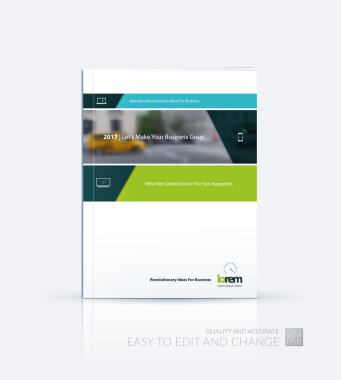 Broşür şablonu Düzen koleksiyon, kapak tasarım yıllık raporu,