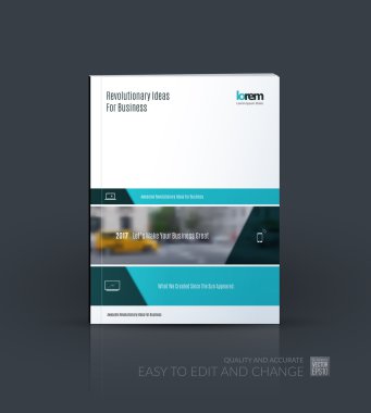 Broşür şablonu Düzen koleksiyon, kapak tasarım yıllık raporu,