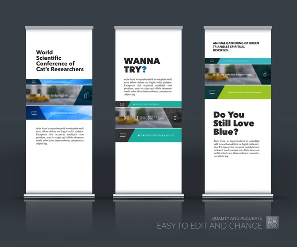 Modern roll Up Banner stand tasarım dikdörtgenler ile vektör ayarla