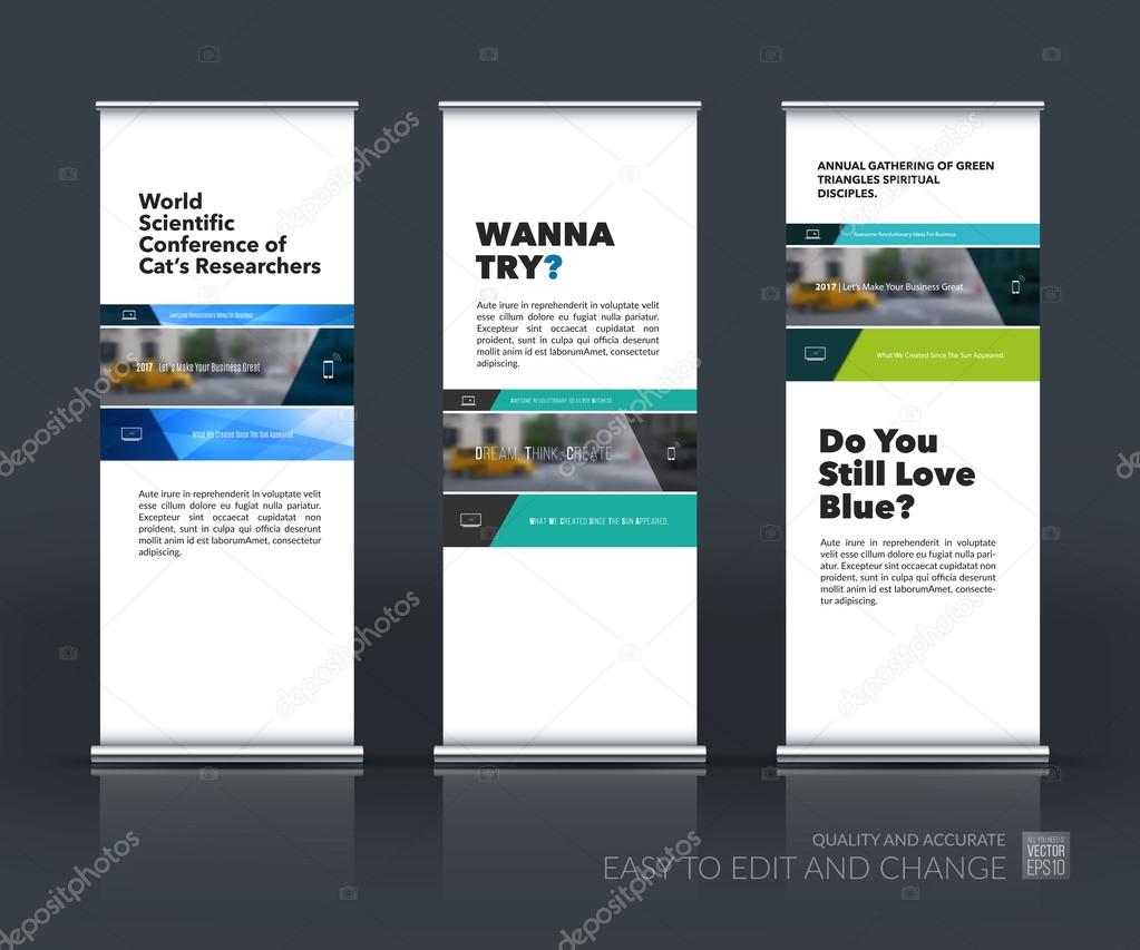 Vector Set Of Modern Roll Up Banner Stand Design With Rectangles Stock Vector C To Diamond Graphics Gmail Com 127798240