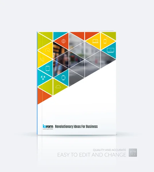 Layout de modelo de folheto, relatório anual de design de capa, revista , — Vetor de Stock